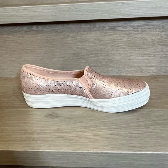 Rare KEDS Rose Gold Sequin Transformer Slip-On Sneakers - Size 8.5 - Picture 13 of 16